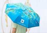 RPET auto foldable umbrella with wildlife map | 回收膠樽自動遮-香港生態地圖